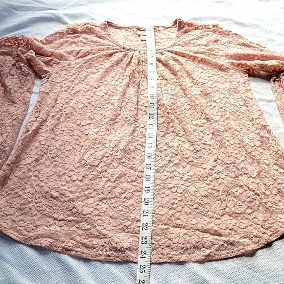 MOSSIMO Supply Co Target Dusty Rose Pink Lace Flowy Top Blouse S Small Mint Cond - Picture 5 of 7